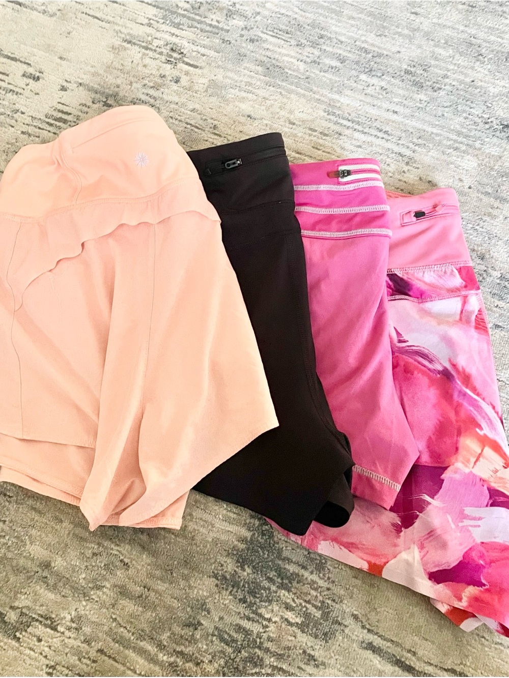 Bundle Of 4 Athleta Run With It Shorts Size M Multiple Colors- EUC - Picture 3 of 11